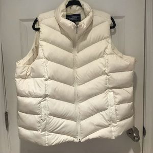 Lands’ End white down vest 2X